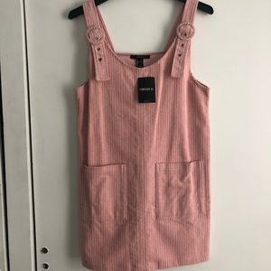 NWT FOREVER 21 pink velvet overall dress